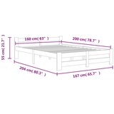  Okvir za krevet od masivne borovine 160 x 200 cm | shoptok.hr