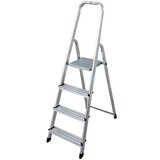 Krause Corda Stojeće ljestve s gazištem (Radna visina: 2,8 m, Broj stuba: 4 stepenice, Dubina gazišta: 80 mm, Aluminij) | shoptok.hr
