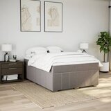  Krevet s oprugama i madracem smeđesivi 140 x 190 cm od tkanine | shoptok.hr