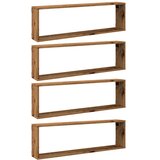  Kockaste zidne police 4 kom boja staro drvo 100x15x30 cm drvene | Eponuda.ba