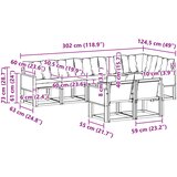  Set vanjskih sofa 8 kom. Prirodna i krem Smeđa 302 x 124,5 x 73 cm | shoptok.hr