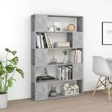 vidaXL Ormarić za knjige / pregrada boja betona 100x24x155 cm iverica | shoptok.hr
