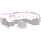 vidaXL 9-dijelni set vrtnih sofa s jastucima poliratan smeđi | shoptok.hr