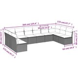  10-dijelni set vrtnih sofa poliratan s jastucima svijetlosivi | shoptok.hr