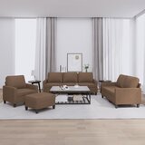  4-dijelni set sofa s jastucima smeđi od tkanine | shoptok.hr
