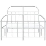 Metalni okvir kreveta uzglavlje i podnožje bijeli 120x200 cm | shoptok.hr