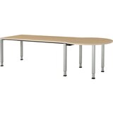 mauser Pravokotna miza, ŠxG 1800 x 800 mm, podnožje v obliki črke C na desni strani, plošča imitacija javorja, ogrodje aluminijasto srebrne barve | Shoptok.si