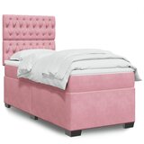  The Living Store Box spring postelja z vzmetnico roza 100x200 cm žamet - Box Spring Postelja, (21492395) Cene