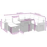  8-dijelni set vrtnih sofa od poliratana s jastucima crni Slike