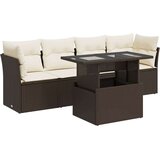  5-dijelni set vrtnih sofa s jastucima poliratan smeđi | shoptok.hr