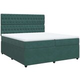 Krevet s oprugama i madracem tamnozeleni 200x200 cm baršunasti | shoptok.hr