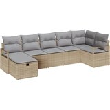  Set sofe 7 kom. Bež i svijetlo siva poliratan 287 x 122 x 85 cm | Shoptok.si