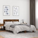 Furnova Posteljni okvir dimljeni hrast 140x190 cm inž. les in kovina, (21943775) | Shoptok.si