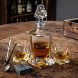  Zaobljen dekanter s dvije čaše u drvenoj kutiji | shoptok.hr
