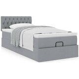 Otomanski okvir kreveta s madraca svijetlosivi 80x200cm tkanine | shoptok.hr