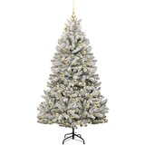 vidaXL Umestno božično drevo Zelena in Bela 180 cm PVC in kovina | Shoptok.si