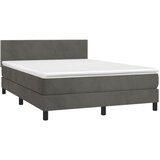  s oprugama i madracem tamnosivi 140x190 cm baršunasti | shoptok.hr