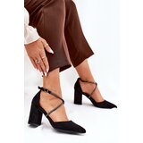 Boto Pumps With Pointed Toes And Decorated Straps On A Heel Black Verithas | shoptok.hr