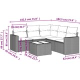  6-dijelni set vrtnih sofa s jastucima bež od poliratana | shoptok.hr