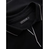 Ombre Men's pique knit polo shirt without buttons - black | Shoptok.si
