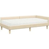  Kotni okvir postelje z matrico z vzmetnico 2 pcs krema blago, (5000123338) | Shoptok.si