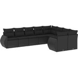  9-dijelni set vrtnih sofa s jastucima crni od poliratana | shoptok.hr