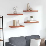  Stenska polica 4 pcs Rdeča 50 x 23 x 4 cm Konstruiran les, (5000200402) | Shoptok.si