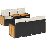  7-dijelni set vrtnih sofa od poliratana s jastucima crni bagrem | shoptok.hr