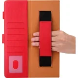 Etui za iPad 9,7" (2016), preklopna torbica iz umetnega usnja s prostorom za kartice in funkcijo stojala, rdeče barve, (5000139277)