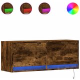 Maison Chic Stenska TV omarica - TV stojalo - Televizijska omarica z LED lučkami dimljeni hrast 100x31x38 cm, (21701612) Cene