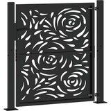  Vrtna vrata crna 105x106 cm čelični dizajn plamena | shoptok.hr