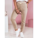 DStreet Spodnie dresowe damskie slim fit LA VOGUE beżowe | shoptok.hr