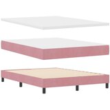  Krevet s uzdignutim dijelom i madracem Ružičasta 140x200 cm Baršun | shoptok.hr