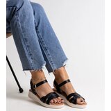 Gemre Black low wedge sandals Khalida | Shoptok.si