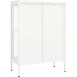  Komoda bijela 75 x 35 x 105 cm od čelika i stakla | shoptok.hr