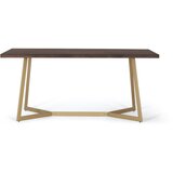 GINER Y COLOMER Jedilna miza iz mangovega lesa s kovinskim podnožjem 200 cm, (22147129) | Shoptok.si