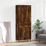 vidaXL Visoka komoda dimljeni hrast 69 5x34x180 cm konstruiranog drva | shoptok.hr