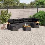 vidaXL 8-dijelni set vrtnih sofa od poliratana s jastucima crni | shoptok.hr