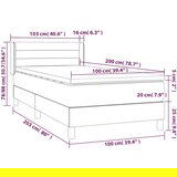  Box spring postelja z vzmetnico temno siva 100x200 cm blago, (20791585) | Shoptok.si