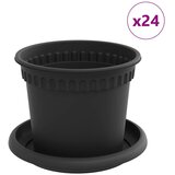 vidaXL Saksije za biljke 24 pcs Crna Ø 12 5 x 10 cm Plastika - Crna Ø 12 5 x 10 cm 24 | shoptok.hr