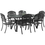 Vrtni set za objed 7 pcs Crna Aluminij | shoptok.hr