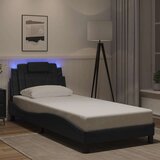  Okvir kreveta s LED svjetlima crni 90 x 190 cm od umjetne kože | shoptok.hr