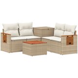  Set sofe 6 kom. Bež i krem bijela Poli Rattan i čelik | shoptok.hr