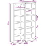 Cd ormar 2 kom. Staro drvo 60 x 17 x 92 cm Konstruirano drvo | shoptok.hr
