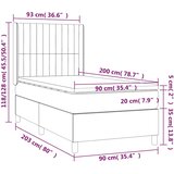  Krevet s oprugama i madracem tamnosmeđi 90 x 200 cm od tkanine | shoptok.hr