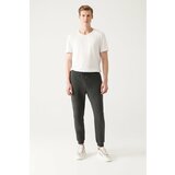 Avva Men's Anthracite Waist Laced Up Leg Elastic Cotton Breathable Standard Fit Regular Fit Jogger Sweatshirt Cene