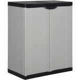 vidaXL Vrtni ormarić za pohranu s 1 policom sivo-crni 68 x 40 x 85 cm Cijene