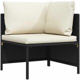  Modularna kutna sofa od poliratana s jastucima crna | shoptok.hr