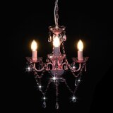  Luster s perlama ružičasti okrugli 3 x E14 | shoptok.hr