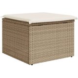  Vrtni tabure s jastukom bež 55 x 55 x 37 cm od poliratana | shoptok.hr